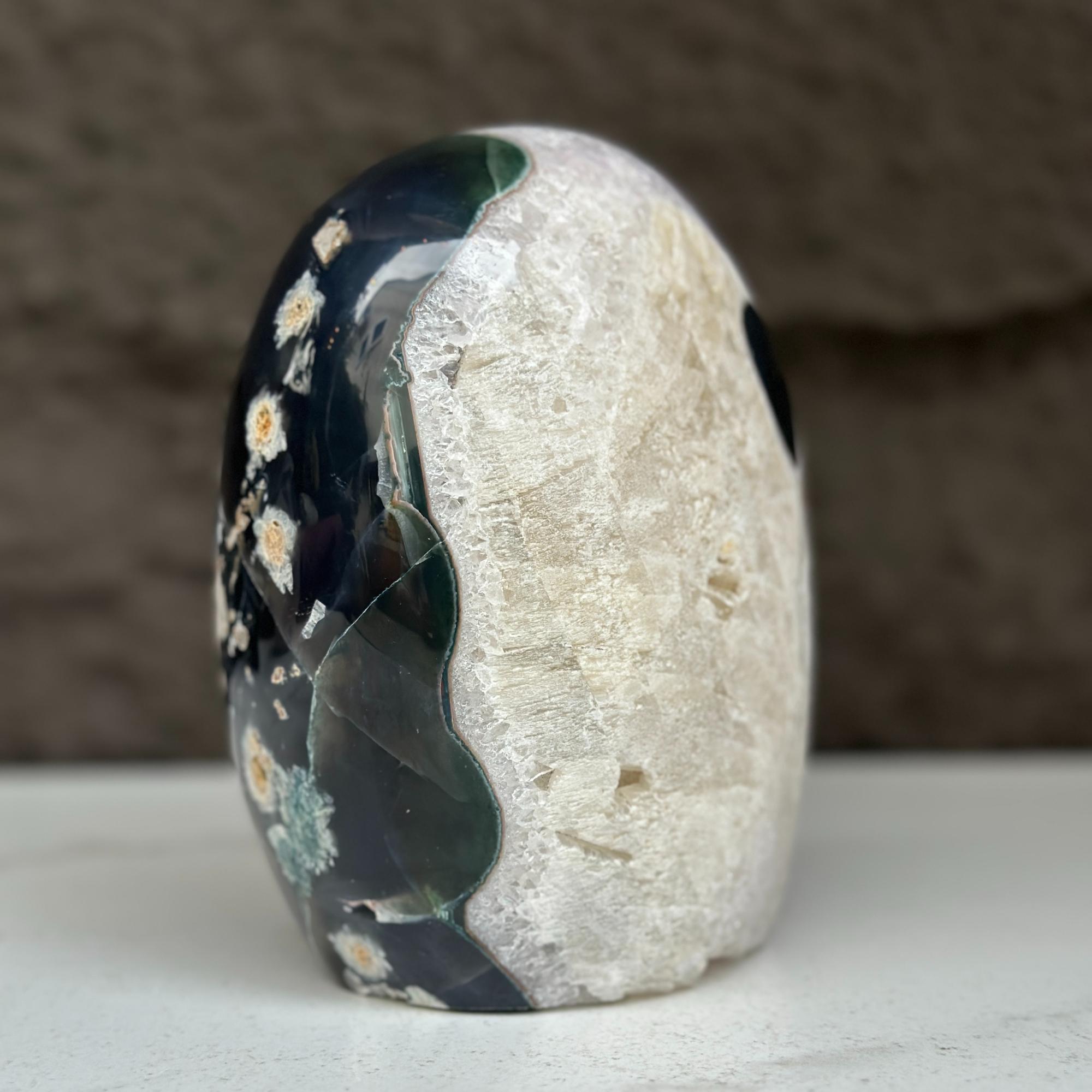 Large Uruguayan Quartz Geode Egg