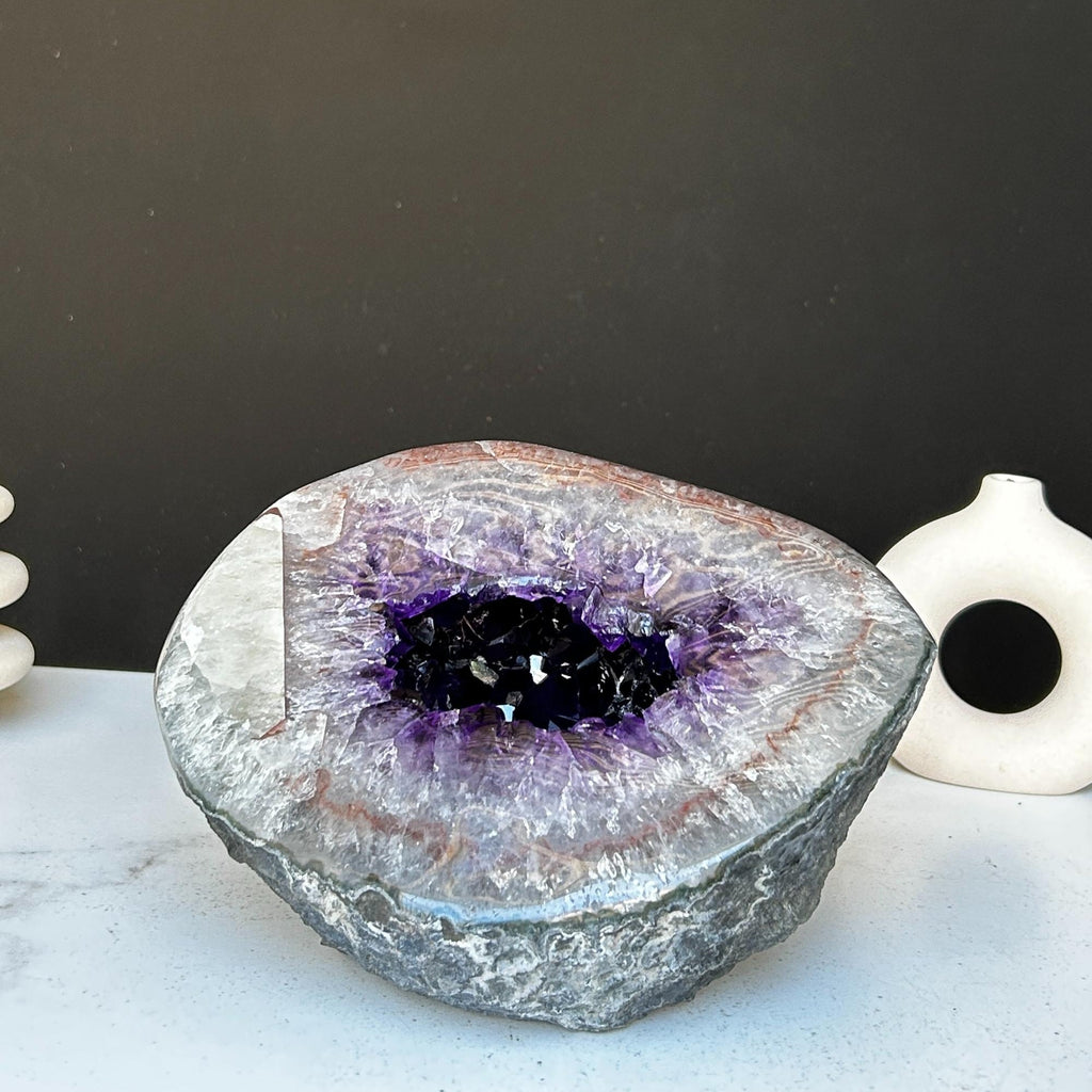 Natural Amethyst & Quartz Geode