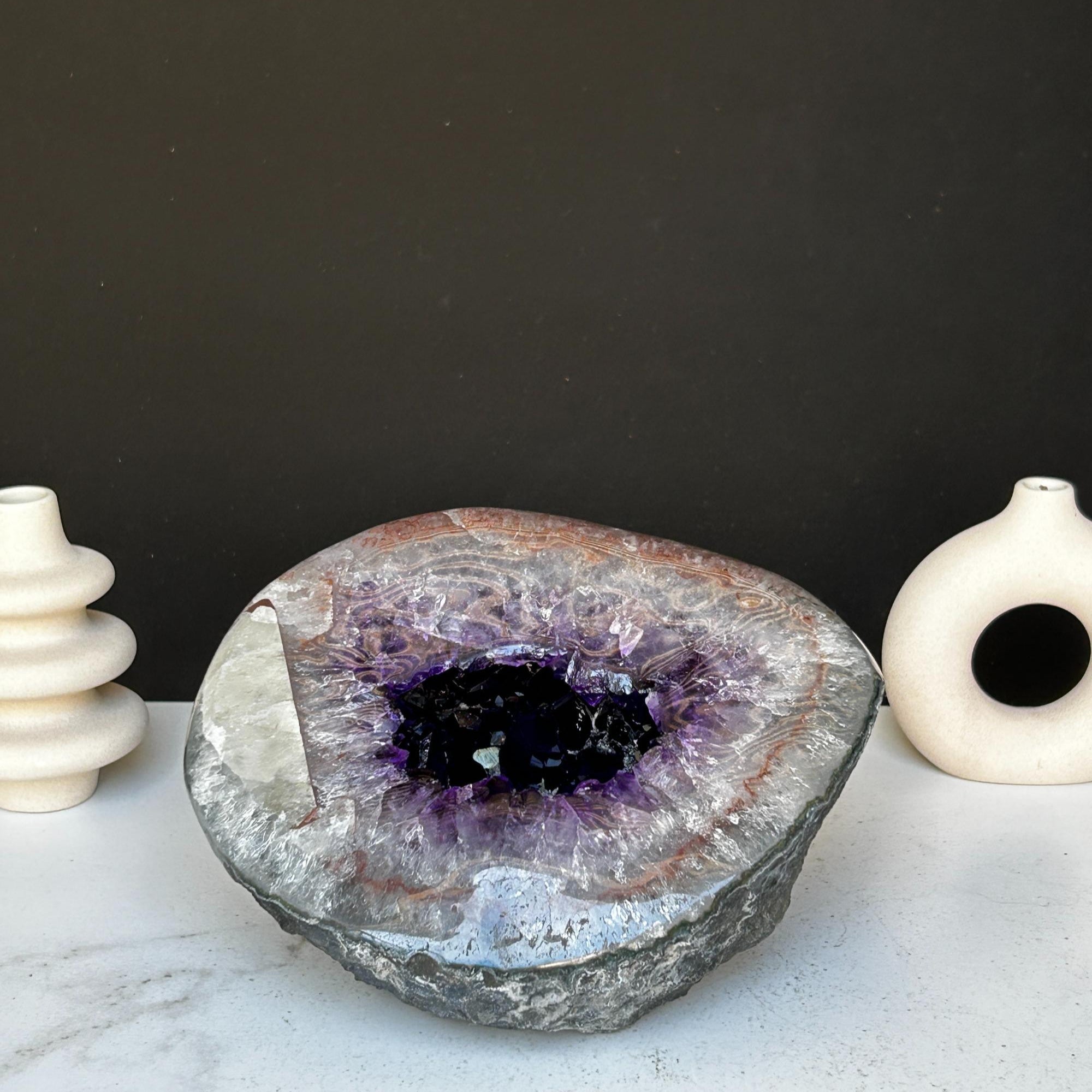 Natural Amethyst & Quartz Geode