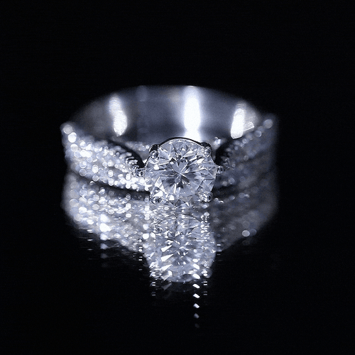 4 CT Moissanite Solitaire Engagement Ring Set With Eternity Band
