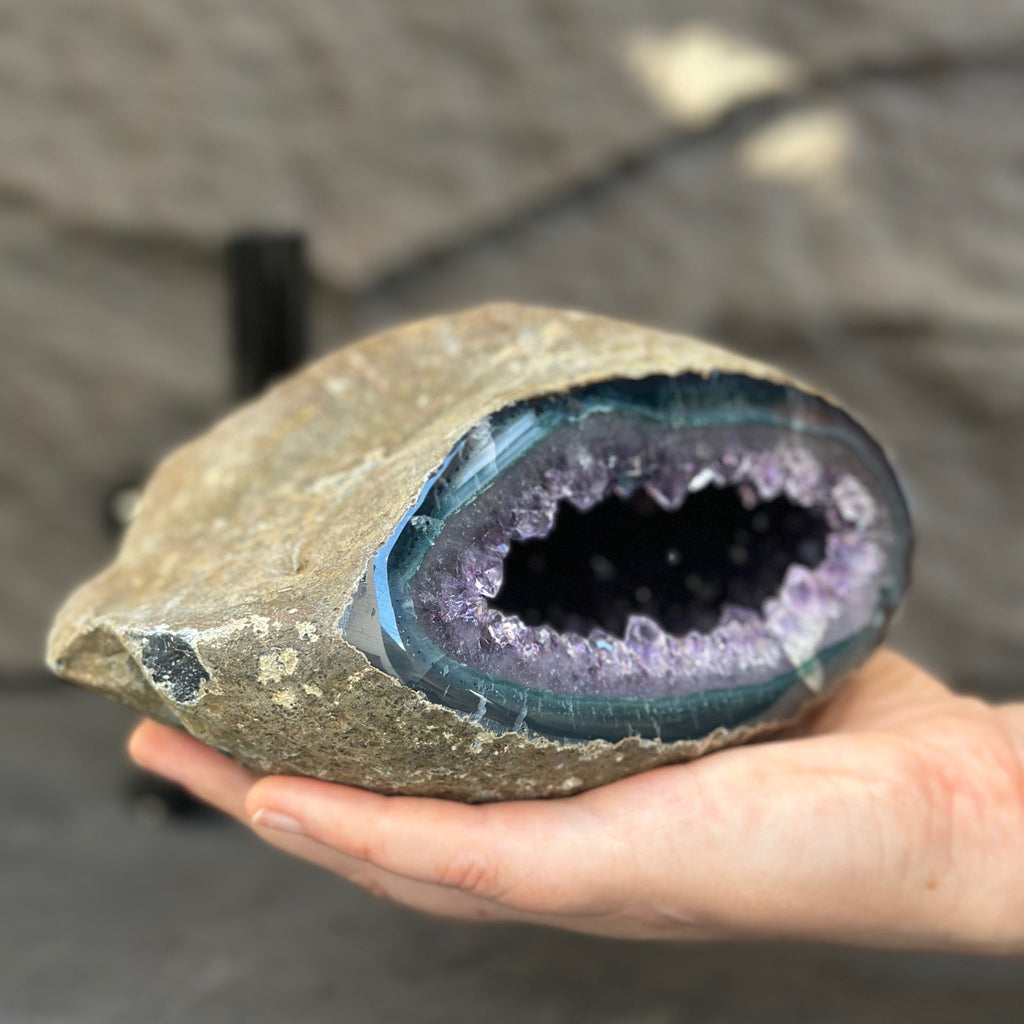 Extra Large Amethyst Geode Centerpiece With Agate